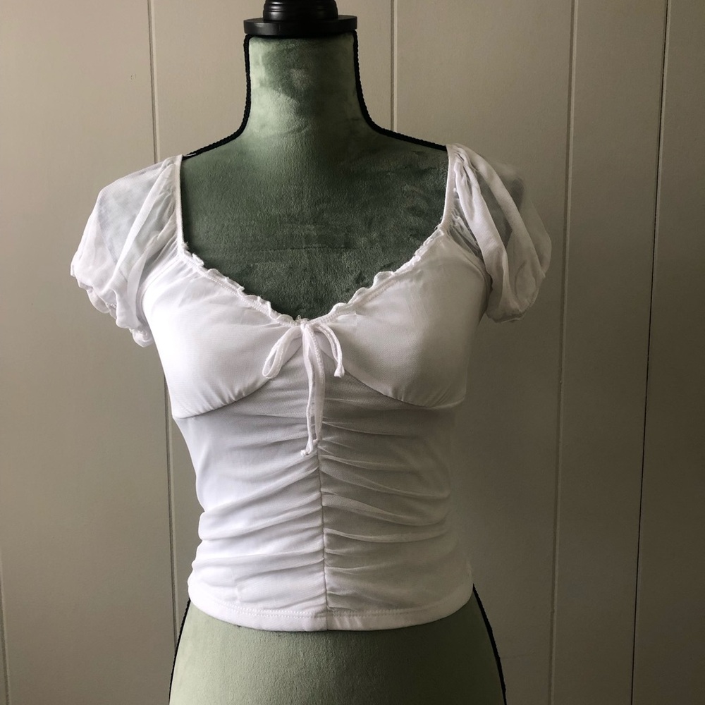 White Puff Sleeve Top